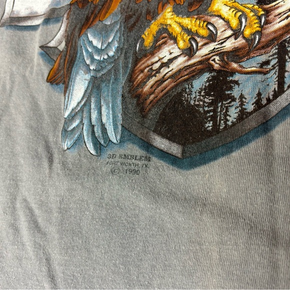 🦅 Vintage 1990 Harley Davidson 3D Emblem L/XL Long Sleeve T-shirt 90s VTG - Picture 3 of 7